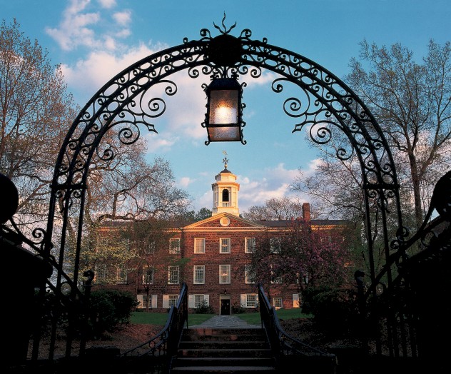 Photo of Rutgers University entry with a metallic archway